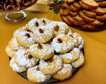 COCONUT COOKIES MOROCCAN Cookies, Delicious Biscuits, Moroccan Food, Authentic Petal Rose And Almond Cookies From Belkabir Sweets