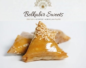 HANDMADE Briwat,Savor Morocco Artisanal Sweet Creations, MOROCCAN BRIOUAT, Moroccan Pastry, Irresistible Indulgence