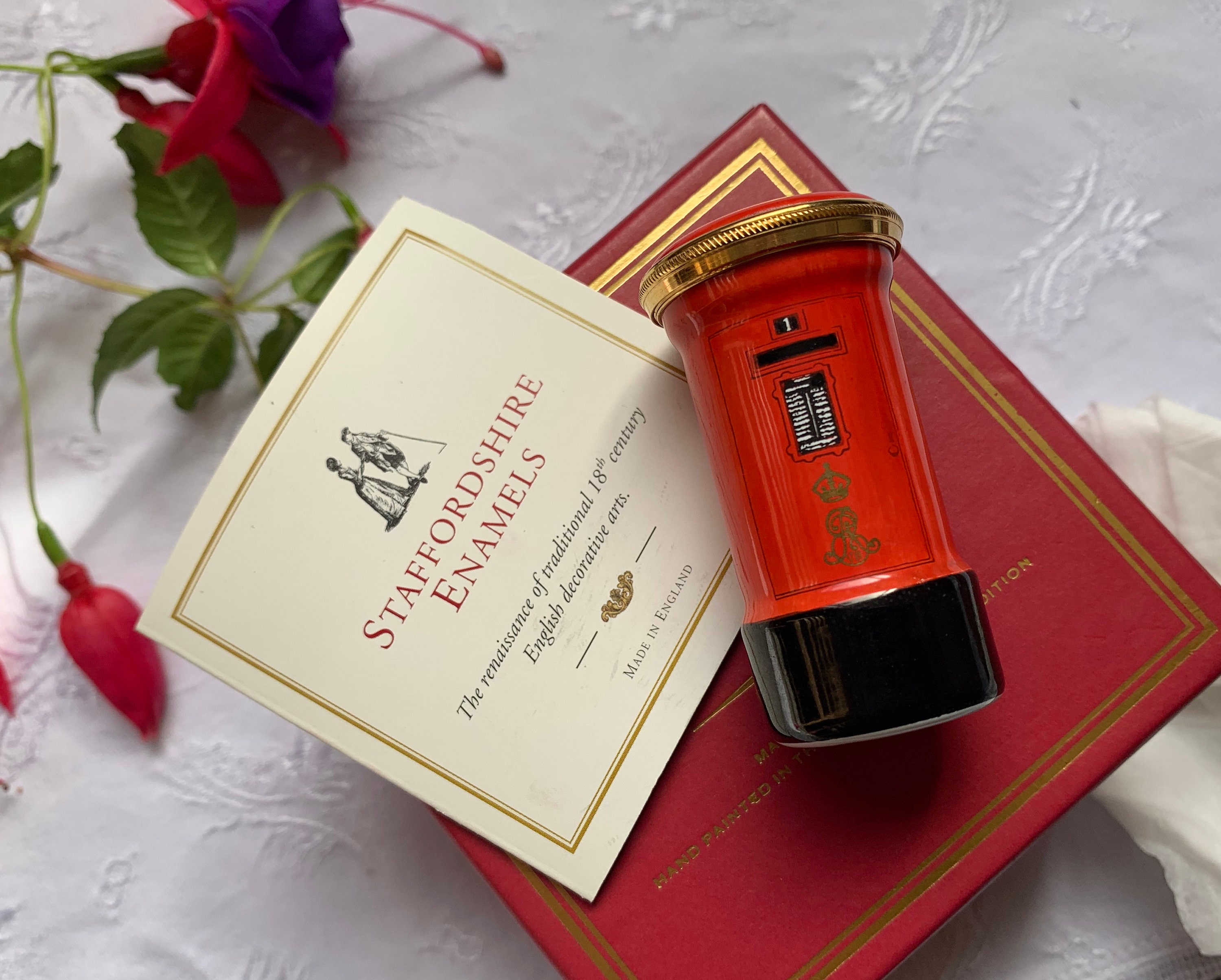 Staffordshire Enamels Post Box, Pillar Box, Vintage Enamel