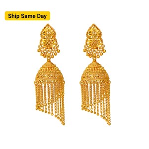Long hanging jhumkas sales
