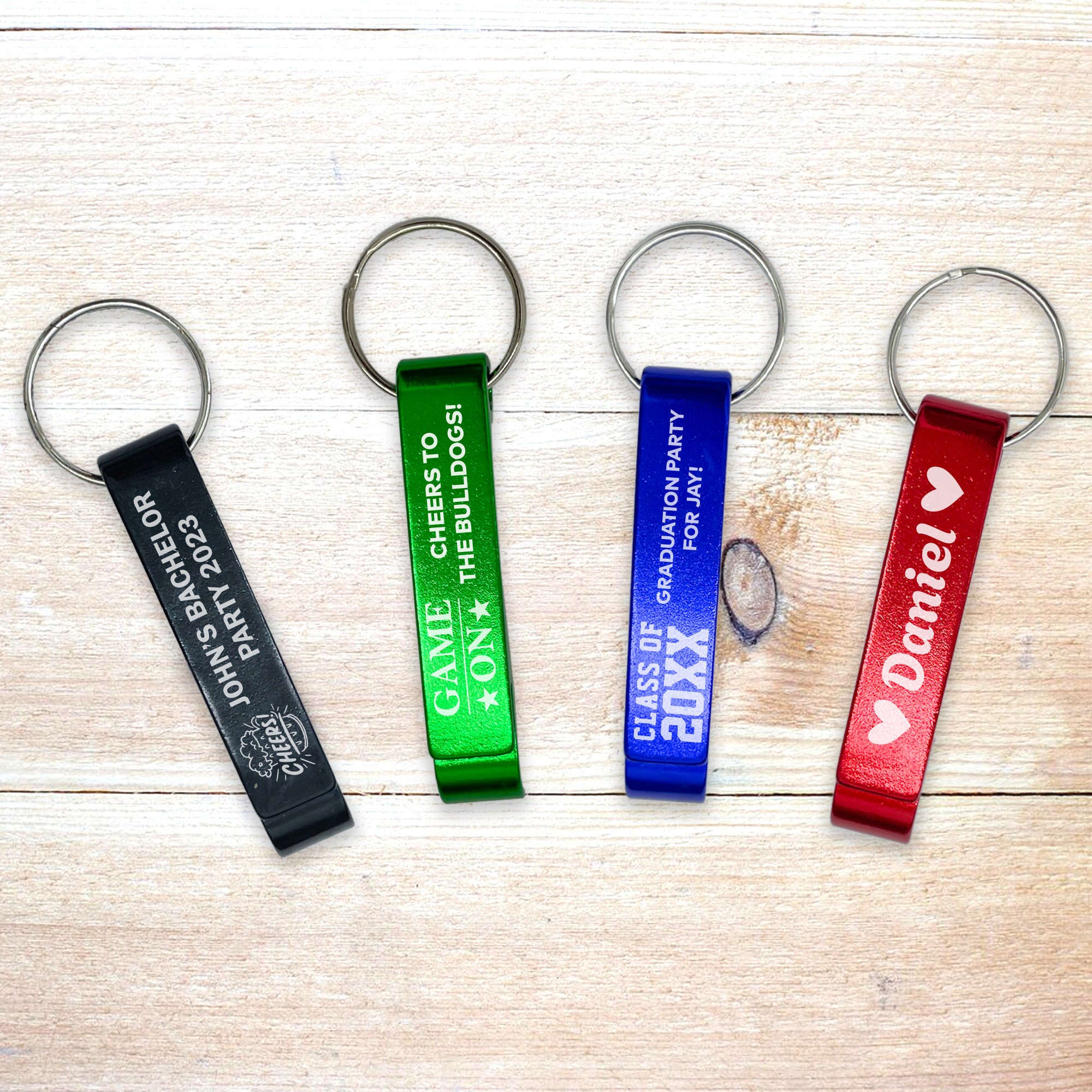Engraved Custom Bottle Opener Keychain,Aluminium Beverage Bar Can Opener,Bulk Wedding Favors,Keychain for Party,Birthday Gift,Valentine Gift