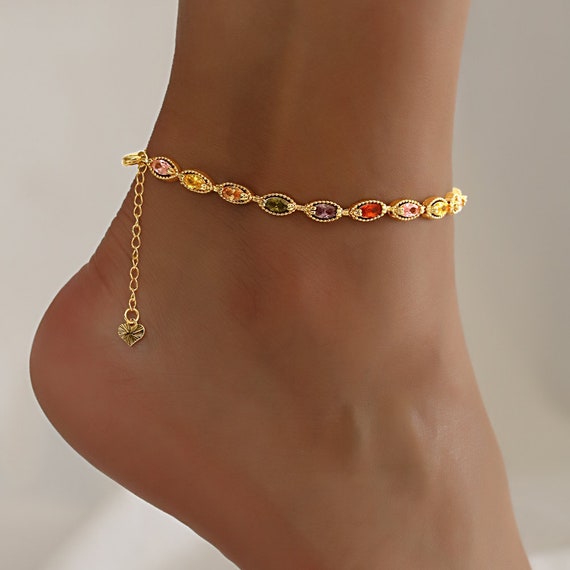 White Crystal Red Moti Anklet With Pair of Midi Toe Ring or lace ankle  bracelet for women, Bridal Indian jewelry, wedding gift for her