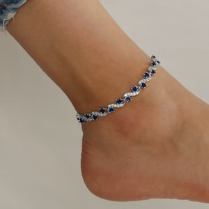Summer Anklet With CZ stone | Anklet Bracelet | CZ Stone Anklet Bracelet | Gift For Her | Women Jewelry | Color Bracelet | Hand Made Jewelry