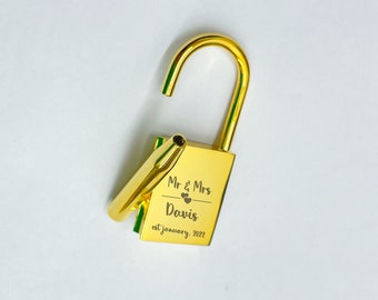 Custom Handwriting Padlock Keychain, Gold Memorial Photo Engraved Gift