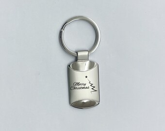 Personalized Silver Keychain with Custom Name or Initial
