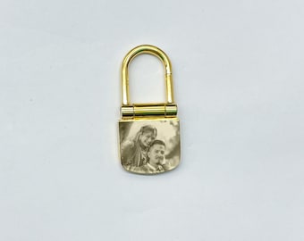 Custom Engraved Photo Keychain, Personalized Picture Keyring