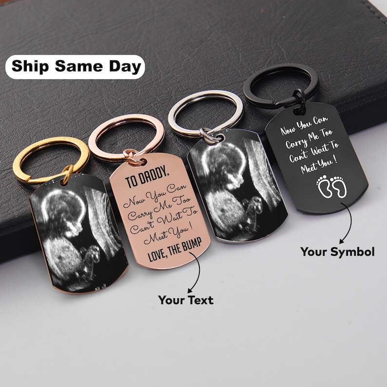 Personalized Baby Ultrasound Photo Keychain,bump Keyring,sonogram Dad