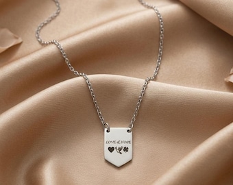 Custom Engraved Necklace – Personalized Name, Message, Initials, Gift for Her