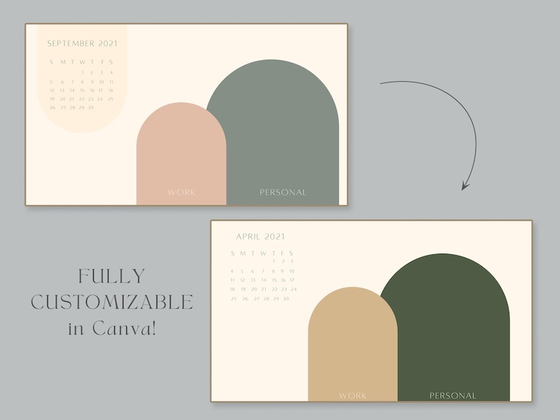 Moss Green Desktop Organizer Wallpaper Canva Template - Etsy Ireland