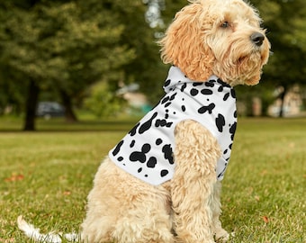 Animal Print Pet Hoodie, Dalmatian dog Hoodie, Cat hoodie, Dalmatian costume, dalmatian puppy, dalmatian print, Dalmatian gift, cat costume