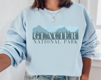 Glacier National Park Crewneck Sweatshirt, Nature Lover Long sleeve, national park Gift, mountain hiking sweater, glacier national park trip