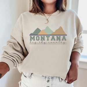 montana state big sky mountains unisex crew neck, big sky sweatshirt, big sky country crewneck, yellowstone montana sweatshirt, montana gift