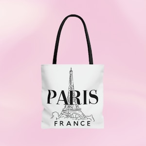 paris tote, france tote, paris bag, eiffel tower bag, paris gift, parisan tote, europe travel bag, france gift, paris france shoulder bag