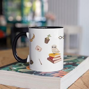 wizard coffee mug, magic coffee cup, wizard school house cup, wizard gifts, potter head mug, magic gift, potterhead gifts, book lover mug