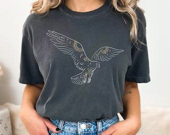 Astrology shirt, gift for zodiac lovers, astrology bird shirt, gift for bird lovers, gift for her,comfort colors, mythical shirt, boho shirt