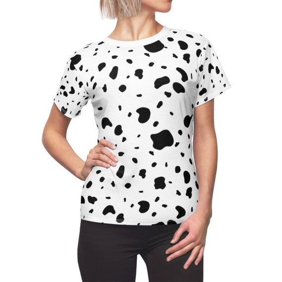 Dalmatian Print Women's Shirt, Dalmatian Halloween Costume for