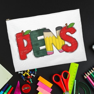 custom pencil bag, pen carrying case, student pencil bag, pen pouch, back to school pencil bag, teacher appreciation gift, custom pen case