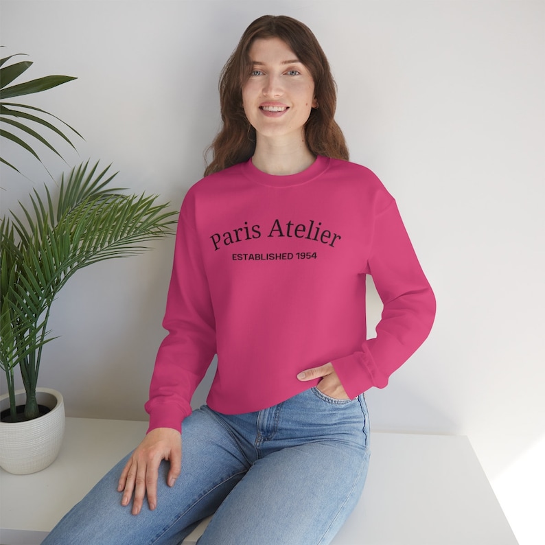 paris atelier crewneck, vogue style sweatshirt, paris crewneck, vogue paris shirt, eiffel tower, paris apparel for women, france crewneck