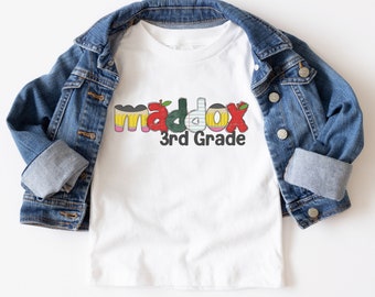 Personalized Back to School Shirt: Custom Name & Grade