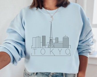 tokyo japan crewneck, tokyo sweatshirt, tokyo gifts, japan sweatshirt, tokyo pullover, tokyo japan pullover sweatshirt, tokyo japan skyline