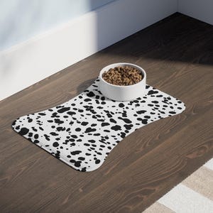 Dalmatische printmat, Dalmatische huisdieraccessoires, Dalmatische woondecoratie, zwart-wit modern decor, Dalmatische hond moedercadeau, accessoires huisdier