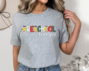 preschool teacher shirt, school shirt, cute preschool teacher shirt, back to school shirt, teaching shirt, funny teacher shirt, teacher gift