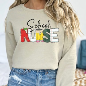 School Nurse Sweatshirt, nurse sweatshirt, teacher sweatshirt, school nurse, nurse appreciation, teacher appreciation, school sweatshirt