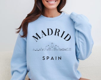 Madrid Spain Sweatshirt, Madrid Crewneck, Madrid Espana Pullover, Europe Vacation Sweater, Spain Souvenir Gift