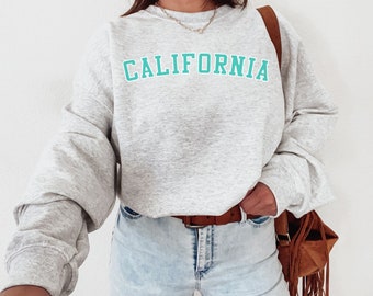 California Crewneck, Kalifornien Pullover, Geschenk für sie, Kalifornien Geschenke, West Coast Sweatshirt, Custom State Crewneck, individuelles Geschenk für sie