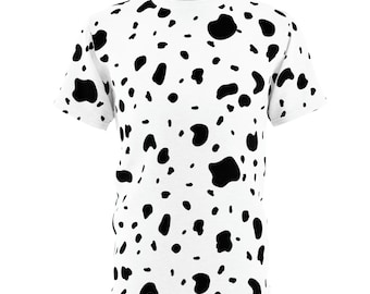 dalmatian shirt, unisex dalmatian print shirt, dalmatian halloween adult costume, dalmatian mom shirt, dalmatian print top, dalmatian print