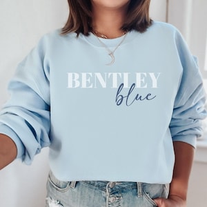 bentley blue crewneck sweatshirt - custom logo sweatshirt, custom small business logo sweatshirt, personalized businness logo gifts