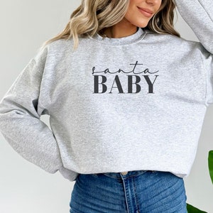 santa baby sweatshirt for women, santa christmas crewneck, christmas party sweatshirt, vintage christmas crewneck, matching christmas shirt