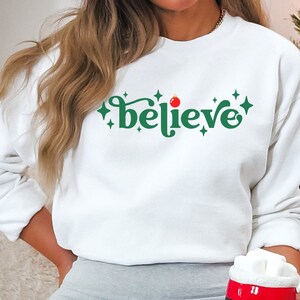 Believe in Magic Christmas Sweatshirt, Christmas Crewneck, Matching Family Christmas, Christmas Gift for her, Cute Christmas Sweatshirt
