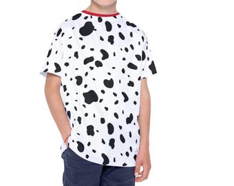 Kids Unisex Dalmatian Print Shirt for Dalmatian Dog Child's Costume