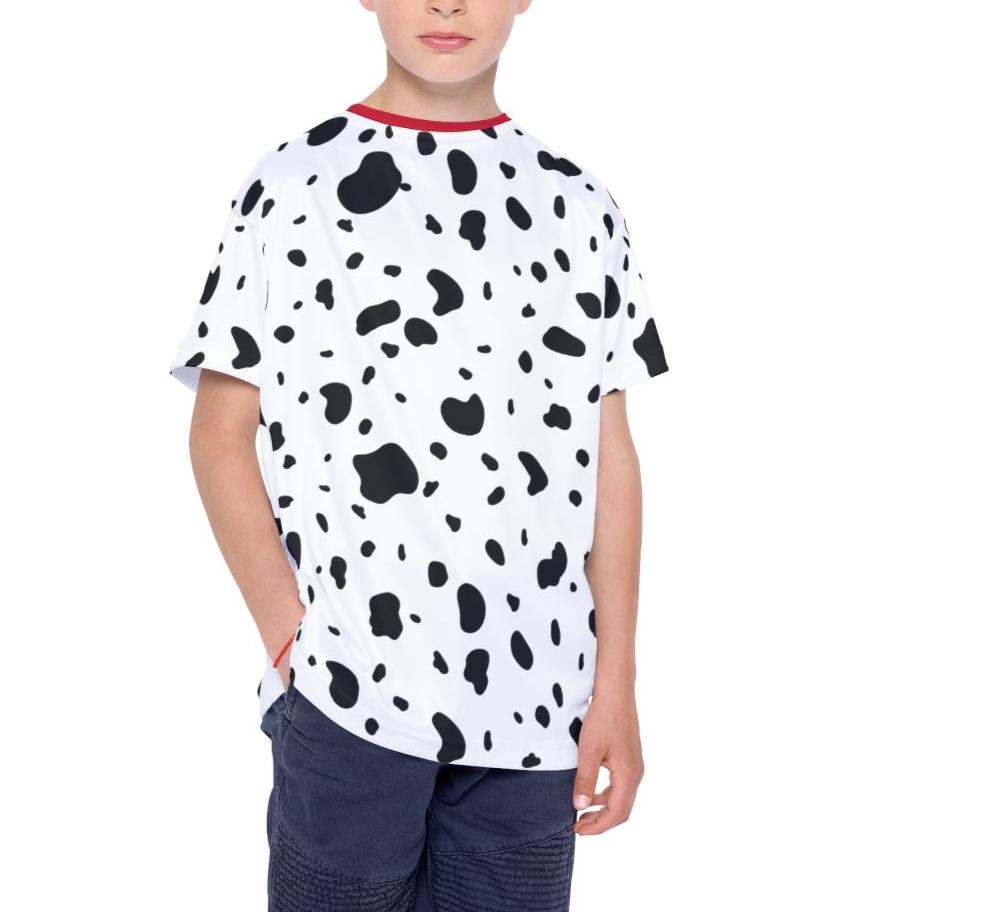 Kids Unisex Dalmatian Print Shirt for Dalmatian Dog Child's Costume