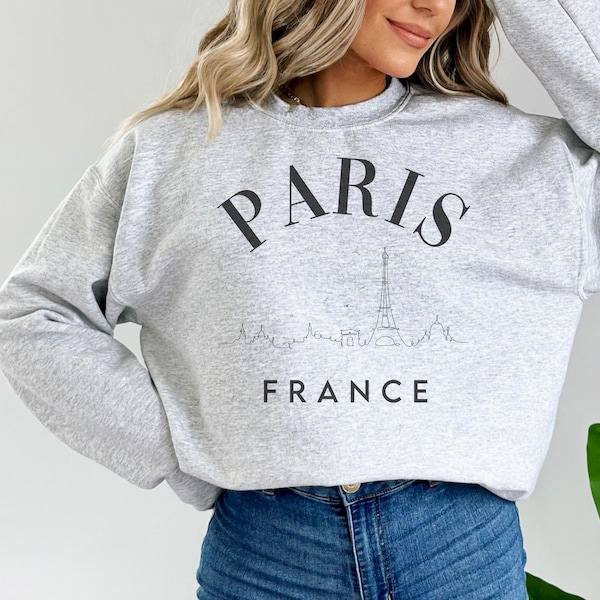 Paris Frankreich Crewneck, Vogue Style Sweatshirt, Custom City Crewneck, Vogue Paris Shirt, Eiffelturm, Paris Bekleidung für Frauen, Geschenk für sie
