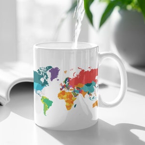 Weltkarte Kaffeebecher, Weltreisender Becher, Welt Kaffeebecher, Tag der Erde Becher, Reise Kaffeebecher, Reise Geschenk, Land Becher, Abenteuer Becher