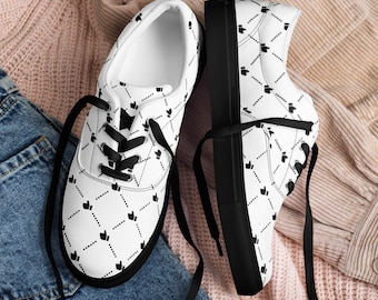 Thumbs Up Argyle Print | Influencer Streetwear | Women’s lace-up canvas shoes