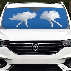 Cute Funny Cloud Dancers | Windshield Sunshade