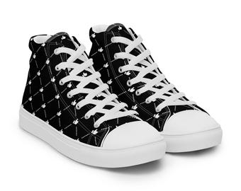Thumbs Up Argyle Print / Influencer Streetwear / Zapatillas altas de lona para hombre