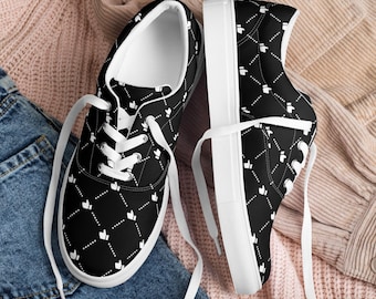 Thumbs Up Argyle Print | Influencer Streetwear | Women’s lace-up canvas shoes