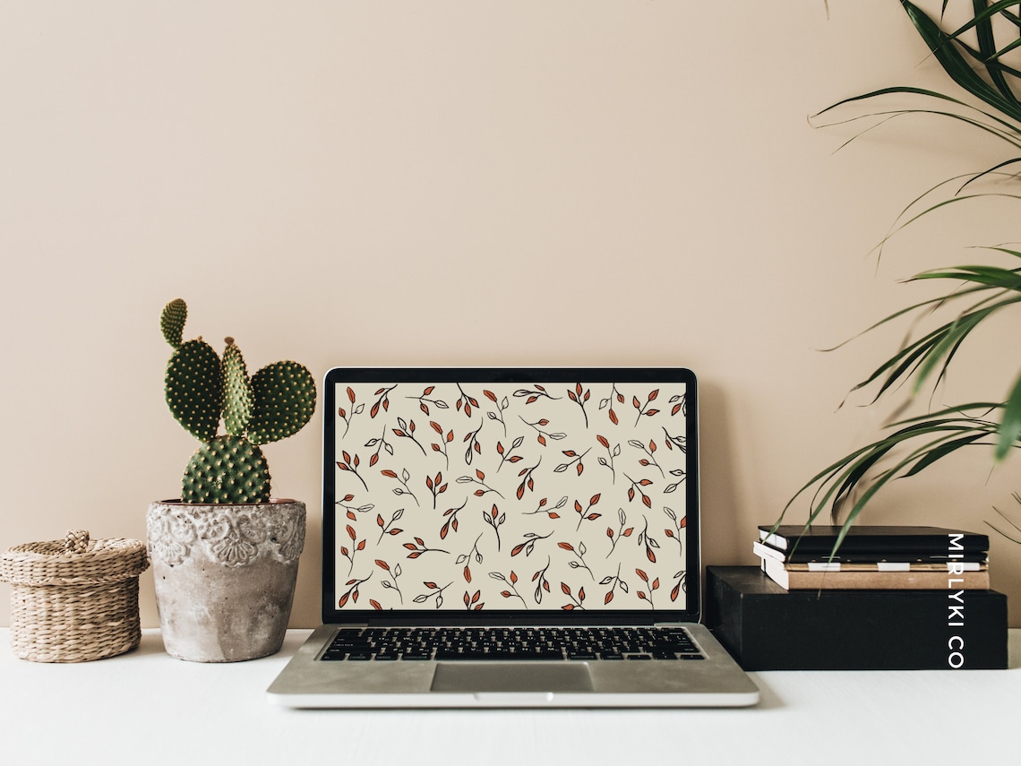 Minimalist Leaf Desktop Wallpaper Pastel Desktop Background Laptop