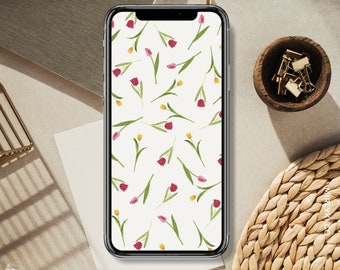 Tulips flower wallpaper iPhone Android | iPhone android lock screen | iPhone android home screen | Flower background |