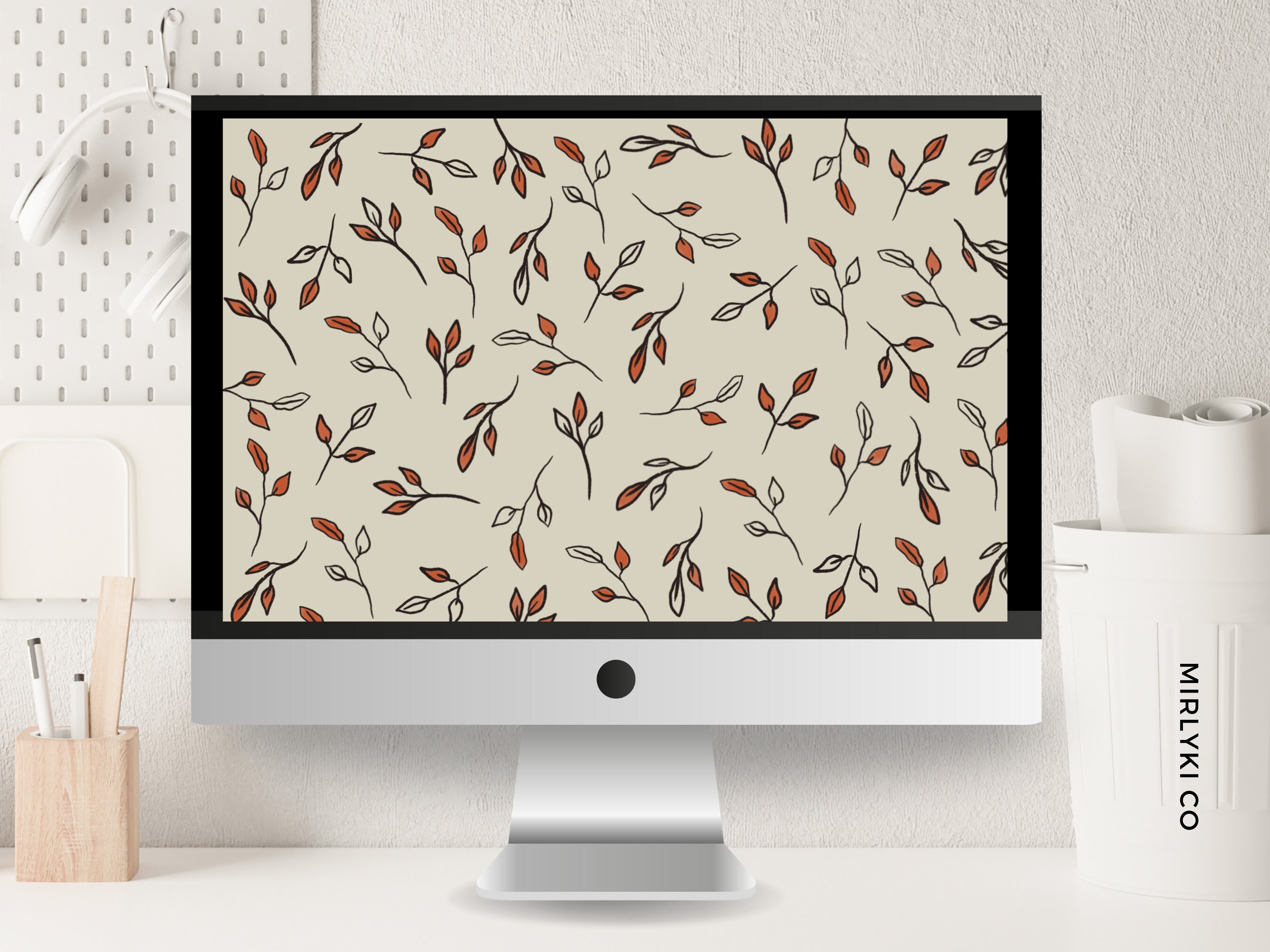 Minimalist Leaf Desktop Wallpaper Pastel Desktop Background Laptop