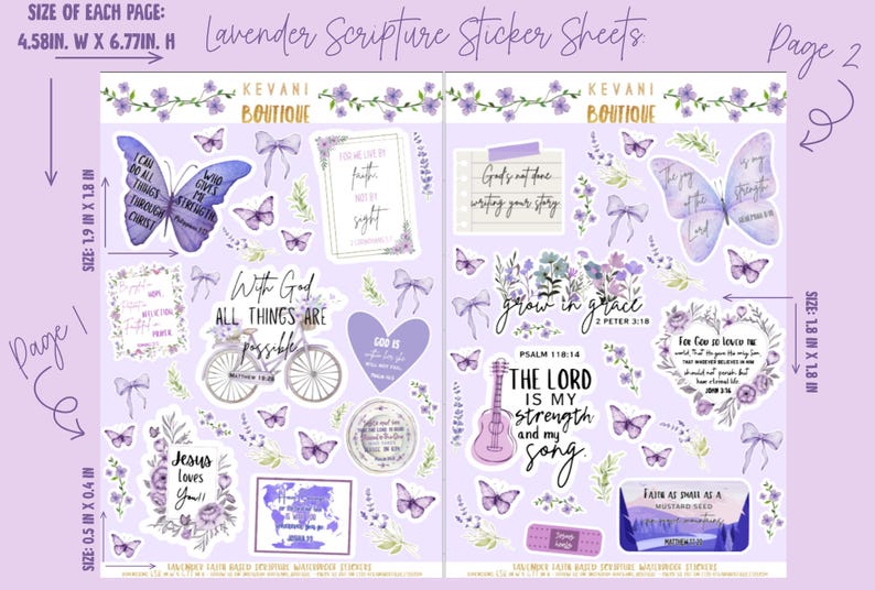 Faith-based Waterproof Bible Verse Sticker Sheet| Phil.4:13 Purple ...