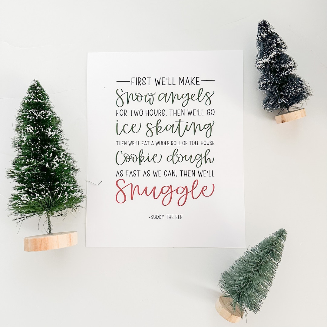 Elf Movie Quote Holiday Printable Art Buddy the Elf Quote Christmas ...