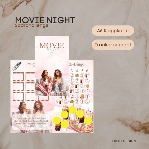 Movie Night Sparchallenge Klappkarte A6