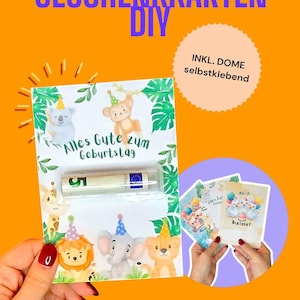Geldgeschenk-Karten DIY Geburtstag Kinder A6