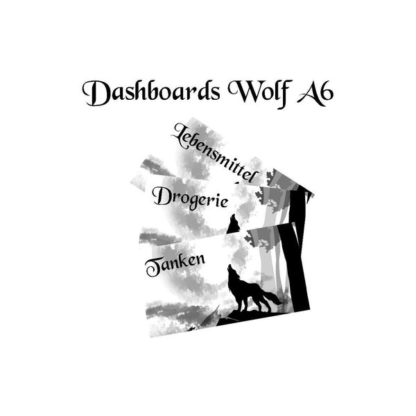 Dashboards Wolf laminiert für Budgetbinder A6