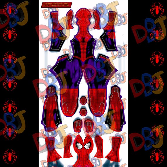 V2 Ultimate Spider-Man 2005 Game Classic Suit Pattern